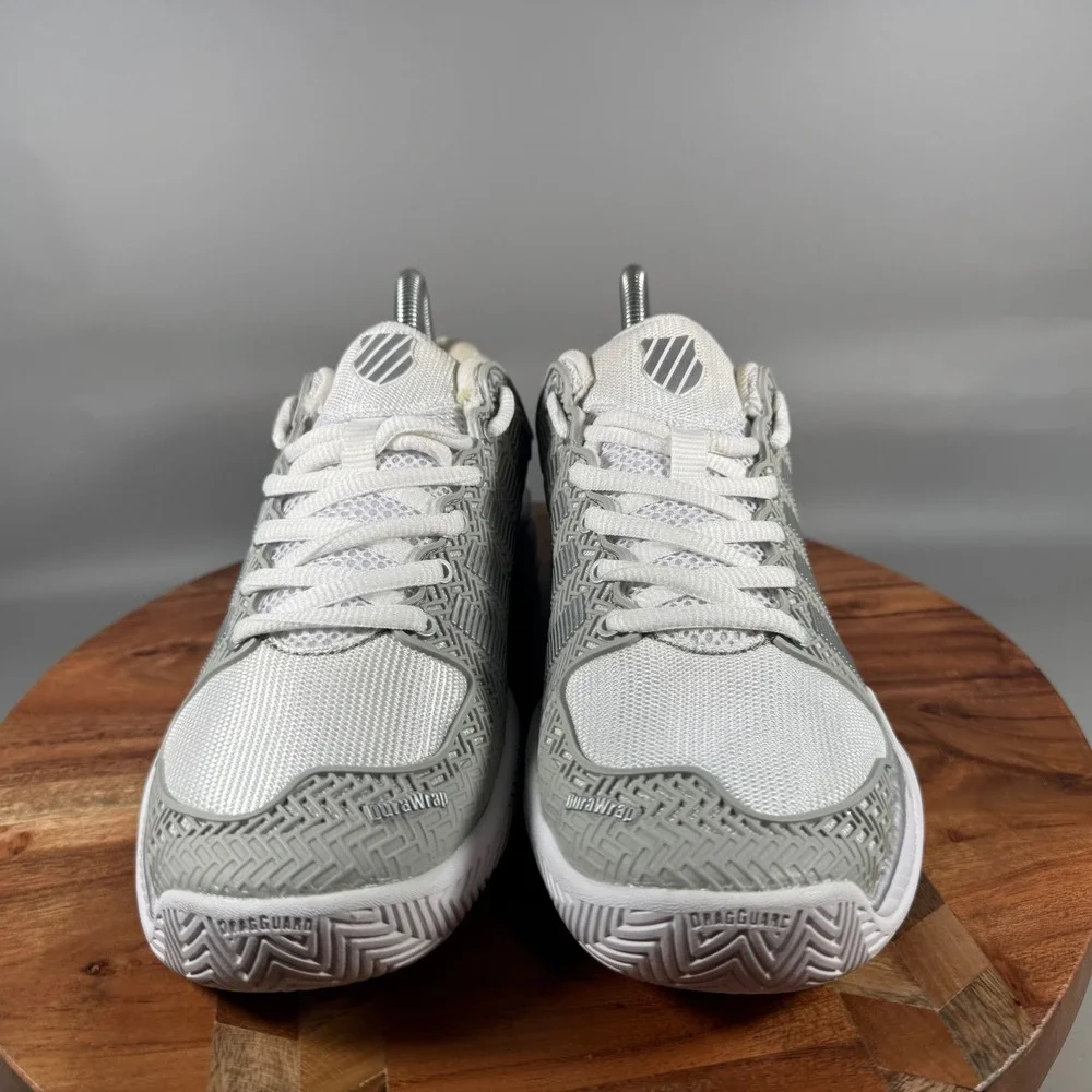 K-Swiss Hypercourt Express Womens 8.5 Tennis Shoes White Silver 93377-153-M Low